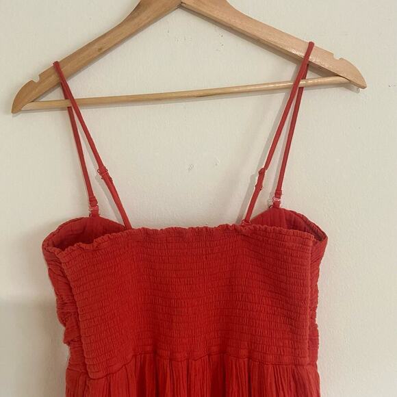 Saturday Sunday Isabel Jumpsuit Size S Red Orange Cotton Gauze Anthropologie - Picture 8 of 13